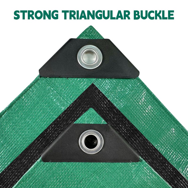 MVPNET Tarp 10x12 ft Heavy Duty 100% Waterproof 10mil,UV Resistant,Durable Grommets and Reinforced Edges Green/Black Tarp for Camping, Swimming Pools,Car Coverage -by MVPNET - Image 4